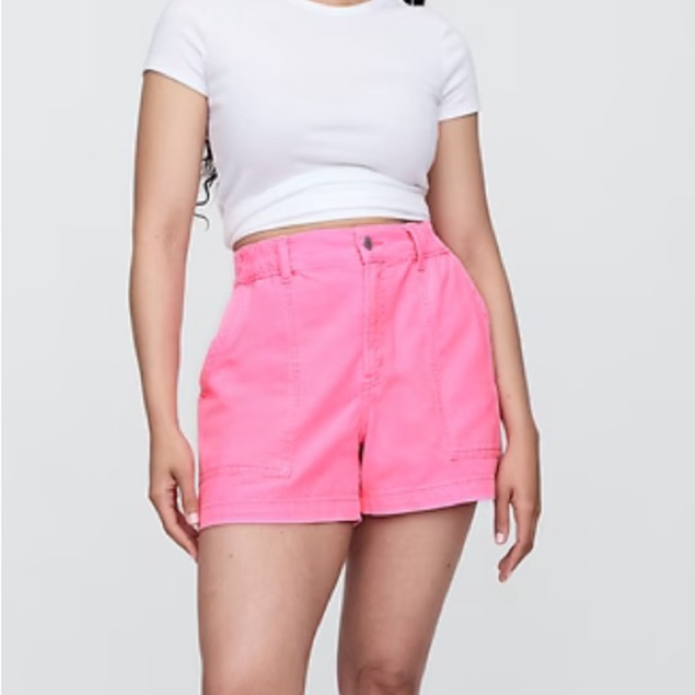 GAP High Rise Waist Neon Pink Women's Shorts Size XL - Picture 3 of 13